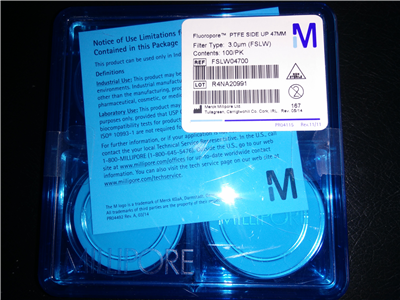 Millipore默克47mm 3um密理博Fluoropore疏水性PTFE過濾膜FSLW04700
