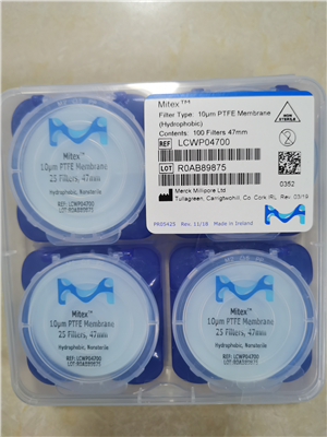 Millipore密理博47mm 10um疏水PTFE過濾膜Mitex LCWP04700