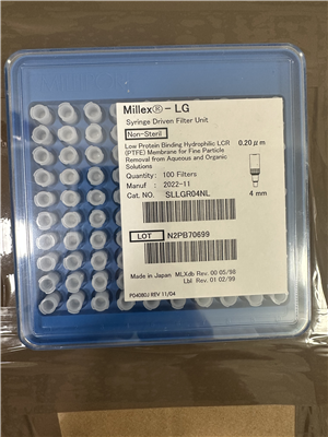 Millipore密理博Millex-LG親水性PTFE非無菌4mm 0.2um針頭濾器SLLGR04NL